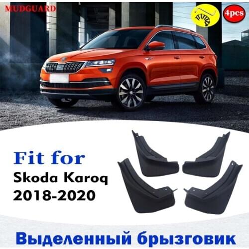 4pcs Front Rear Mudflaps FOR Skoda Karoq Mudguards Fender Mud Flap Guard Splash Mudguard Fenders car accessories auto styline