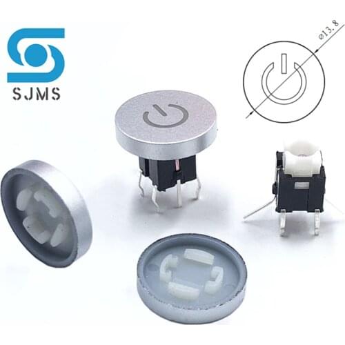 5Pcs 6x6x9.5mm DIP-6P Through Hole Micro Push Button Tactile Momentary With LED Power symbol Switch Tact Indication Button mode