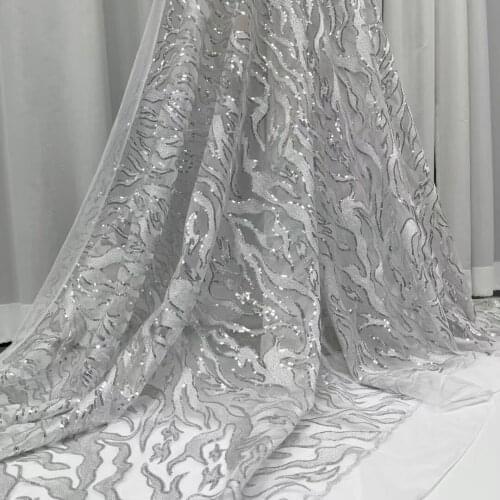 New arrival African Soft Sequins Lace Fabric 2021 High Quality Handmade Mesh Lace Fabric French Tulle Lace For Nigeria wedding