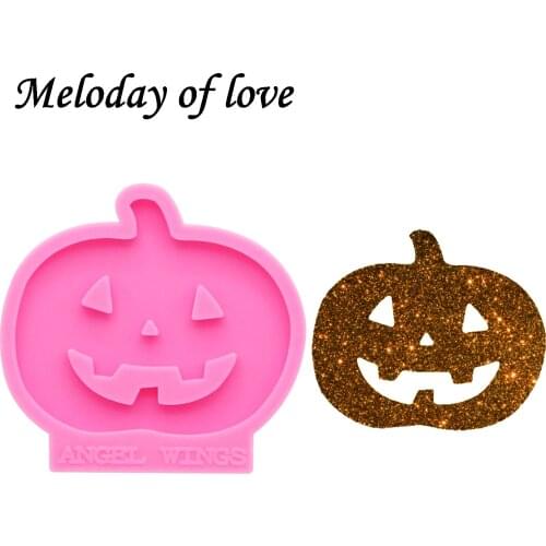 Shiny Halloween pumpkin molds for keychain DIY epoxy model resin key keychains moulds silicone custom mold DY0145