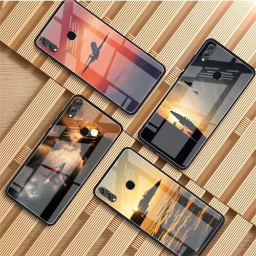 Airplane Sunrise aircraft plane Tempered Glass Phone Case For Huawei P20 P30 P40 P40 Lite Pro Psmart Mate 20 30 Cover Shell