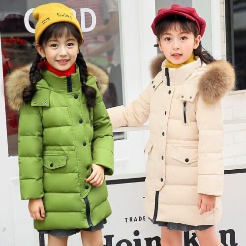 Baby Clothes Childrens Wear \New Childrens Down Jacket Boys Long Girls Braids Childrens Winter Clothing Foreign Big Children