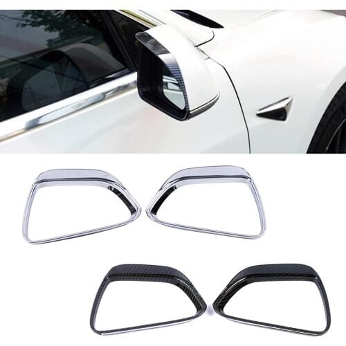 For Tesla Model 3 Exterior Rearview Mirror Side Mirror Rain Visor Trim ABS Auto Accessories