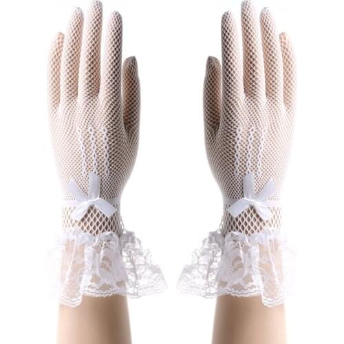 Elegant Lace Gloves Cat Bowknot Party Prom Wedding Bride Wrist Mittens
