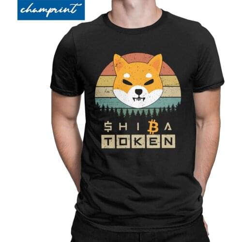 SHiba Token Retro for Men Women T Shirts SHIB Shiba Inu Doge Crypto Coin Cryptocurrency Funny Tee Shirt T-Shirts Cotton Clothes