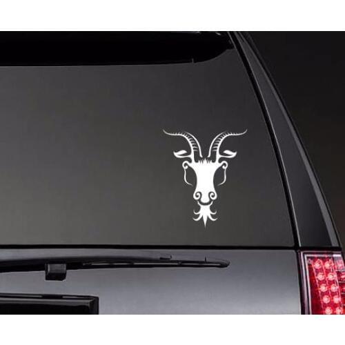 Goat Head Wth Large Horns Vinyl Bumper Sticker Black/White Modern Waterproof Art Decor Hot Selling ZP0589
