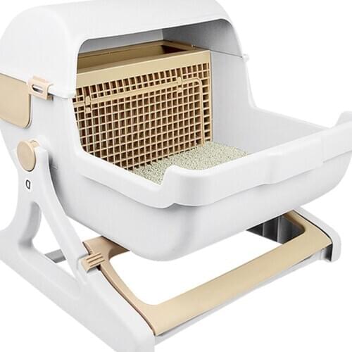 M8 Cat Sand Pot Toilet Semi-automatic Full Medium-sized Closed Pet Box