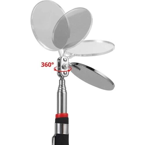 K1KA Magnetic Telescoping Pickup Tool Pick-Up Rod Grabber Tool 360 Swivel Round/Square Inspection Mirror Telescoping Handle