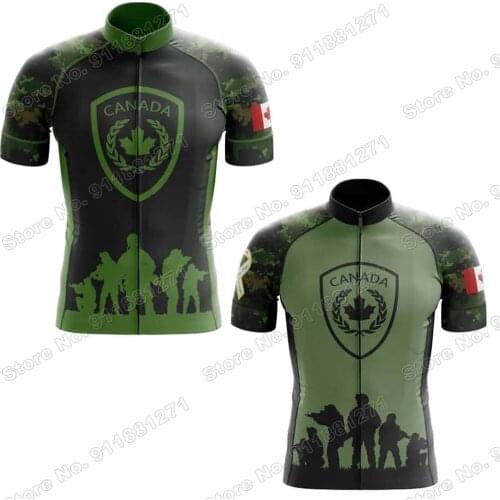 Maillot 2021 Canada Army Cycling Jersey Short Sleeve Mens Summer Cycling Clothing Road Bike Shirt Bicycle Tops MTB Wear Uniform