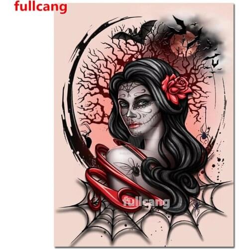 Fantasy art 5D Square round Diy Diamond Embroidery Spider Skull Woman Full Mosaic pattern Diamond Painting Kit Girl Gift,JX2294