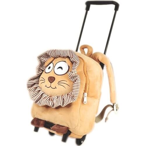 New Cute Cartoon Backpack Wheel Kids Dinosaur Rolling Luggage Trolley Children Travel Bag Student Cabin Trunk