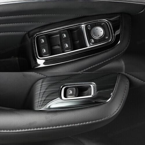 Lsrtw2017 Car Window Lifter Switch Control Cover Panel Trims for Mg Roewe Rx5 Max 2019 2020 2021 Accessories Auto Styling