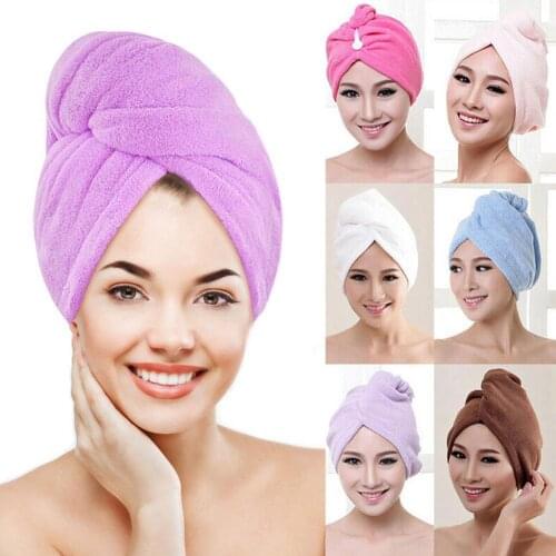 Towel Hair Dry Coral Fleece Dry Hair Cap Quick-absorbent Microfiber Quick-drying Shower Bath Lady Bathing Towel Tools Wrap Soft