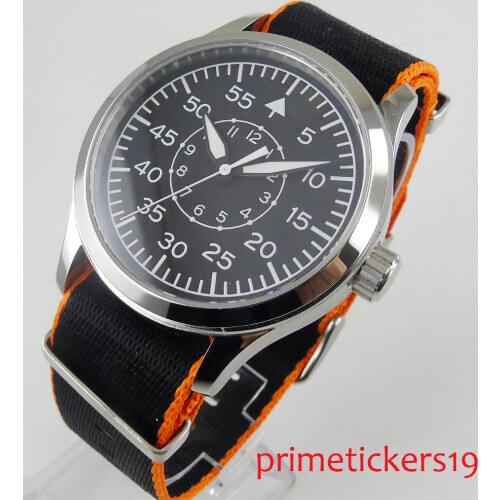 42mm Simple Luminous Self-Winding Men Watch Sapphire Glass Stainless Steel Nologo Nylon Strap ST Automatic Movement