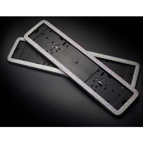 Bling Diamond Crystal License Plate Frame for European / German / Russian United States Canada Car Stainless Steel License Plate