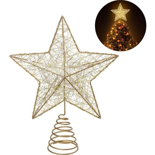 NICEXMAS Christmas Tree LED Star Tree Topper Battery Operated Tree top Xmas Decoration Tree Decor 5 Point Star Treetop Decor A20
