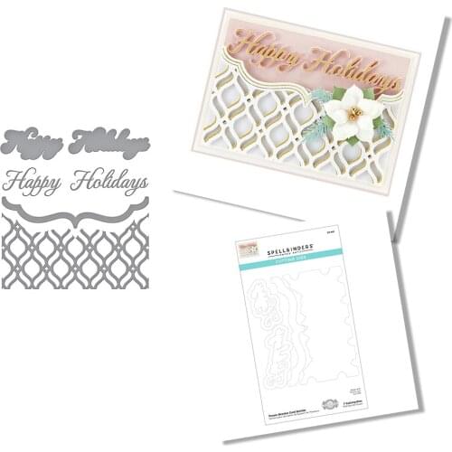 Christmas 2021 New Mosaic Pattern Bracket Font Metal Cutting Dies Scrapbook Diary Decoration Stencil Embossing DIY Card