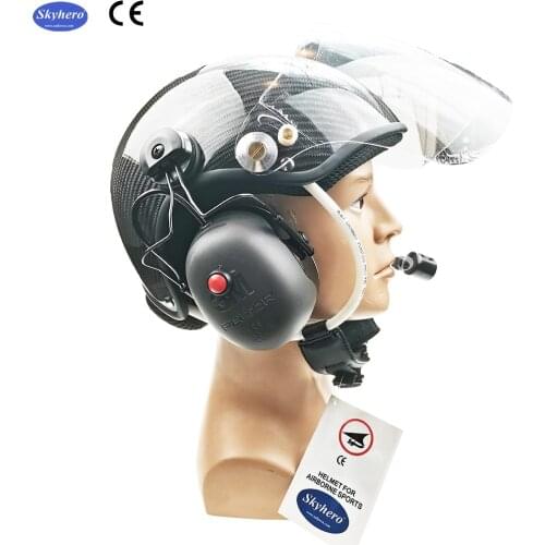Real carbon material Paramotor helmet High noise cancel headset Close to the ear PPG helmet