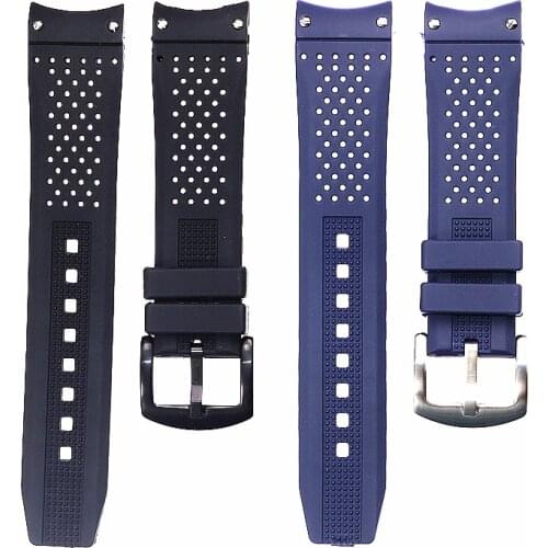 Blue black 22mm silicone watch strap for TAG Heuer CARRERA Aquaracer MONACO F1 series watch strap wristband bracelet belt