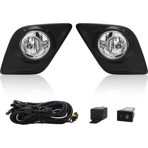 Car Fog Light For Toyota Hilux Revo 2015-ON Auto Chrome Trim Front Bumper Light Fog Light With Harness Switch Car Accessoris