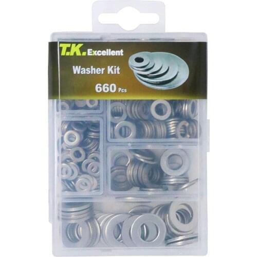 T.K.Excellent Flat Washer 304 Stainless Steel Washers Assortment Set Value Kit,660 Pcs