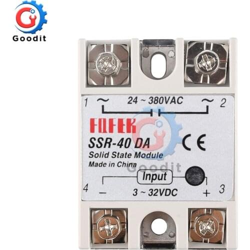 DC 3 -32V Solid State Relay SSR-10DA/25DA/40DA/50DA/60DA/75DA/100DA Relay Output 24 -380V AC Heat Sink Protective Cover