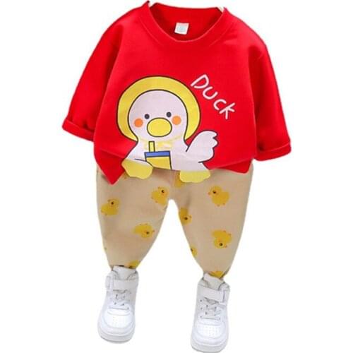 Spring Autumn Baby Boys Clothes Children Girls Cartoon T Shirt Pants 2Pcs/Sets Toddler Casual Costume Kids Cotton Sportswear