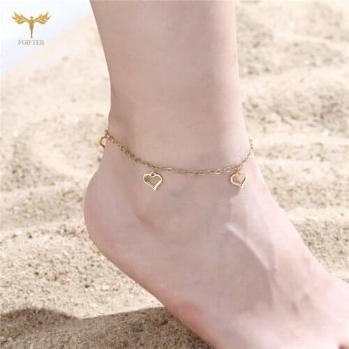 Vintage Golden Heart Anklet Bohemian Letter Ankle Bracelet for Women Infinity Barefoot Sandals Foot Jewelry Leg Chain