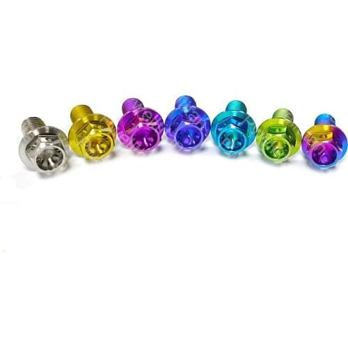 M6 Titanium Motorcycle Engine Shell Screw 12mm Ti Bolts Hexagon Hex Hollow Head With Flange and Holes 1 PCS