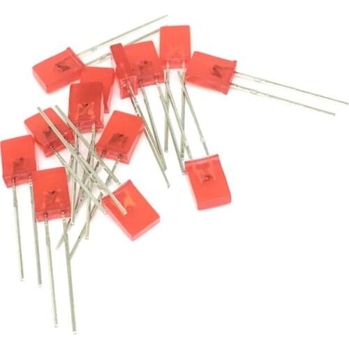 100pcs Red light-emitting diodes Red turn Red 2*5*7 Square led