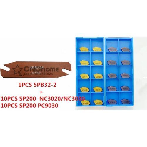 11pcs/set SPB32-2 1pcs+SP200 NC3020/NC3030 10pcs Machining steel or 10PCS SP200 PC9030 Machining Stainless steel