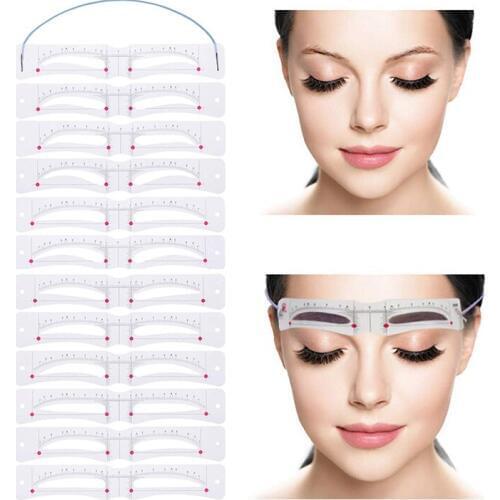 12-piece eyebrow template reusable template makeup tool eyebrow mold card eyebrow molding template makeup tool MPwell