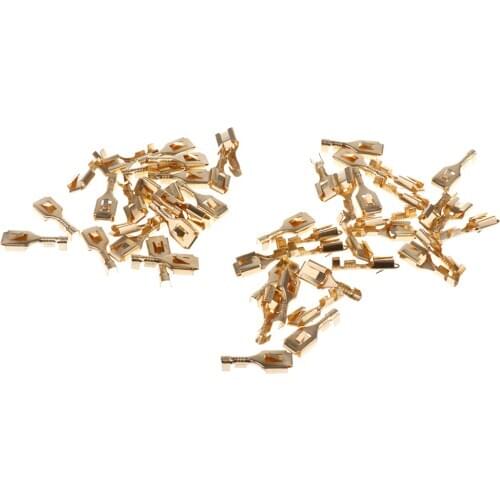 50X Female Spade Quick Crimp Terminals 6.3mm Connector Non Insulated