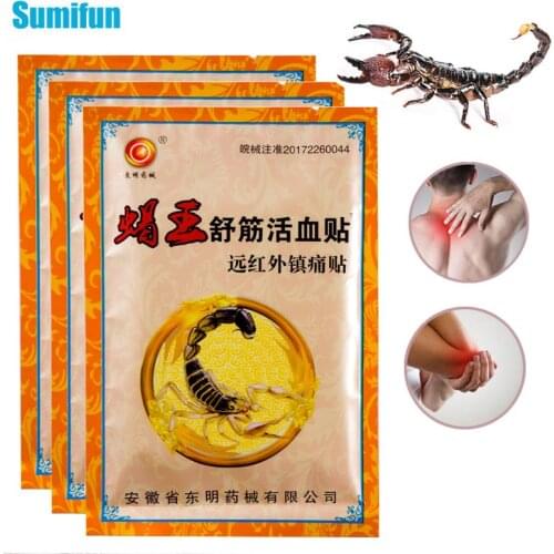 8pcs Scorpion Venom Extract Analgesic Stickers Arthritis Joint Pain Relief Patch Knee Neck Back Orthopedic Medical Plaster C1560