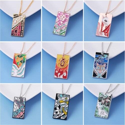 Anime Demon Slayer Necklace Kimetsu No Yaiba Tomioka Giyuu Cosplay Prop Pendant Fashion Cartoon Chain Choker Accessories Gifts