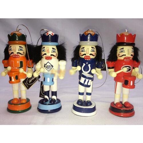 Free shipping puppets doll toy 10CM sporty Drumming nutcracker wooden painted soldiers children Christmas gift 4 pcs/lot HT039