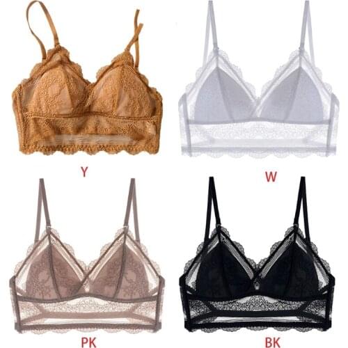 Sexy Lace Bra U Backless Trim V-neck Wireless Bralette Women Invisible with Triangle Thin Cup Underwear Summer lingerie