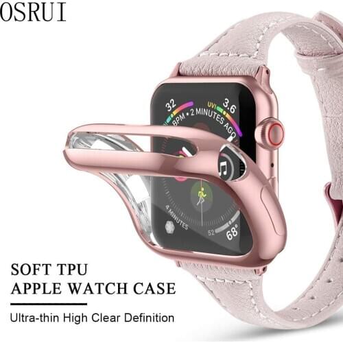 Watch Cover case For Apple Watch series 5 4 3 2 1 band case 42mm 38m 40mm 44mm Slim All inclusiveTPU case Protector for iWatch 4