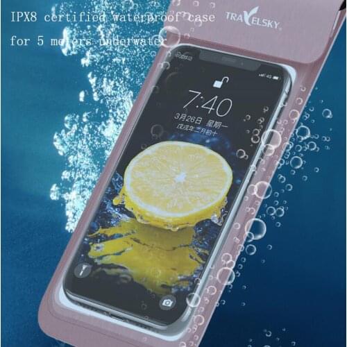 6.5 Inch TPU IPX8 Phone Case Waterproof Bag Diving Transparent Outdoor Rainy Weather Swimming Touch Screen For Iphone 7 8 X XS