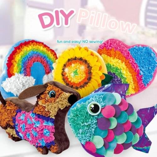 2020 DIY Material Package Kids Girls Arts&Crafts Making Children Pillow Plush Handmade Plush Parent-Child Interactive Toys