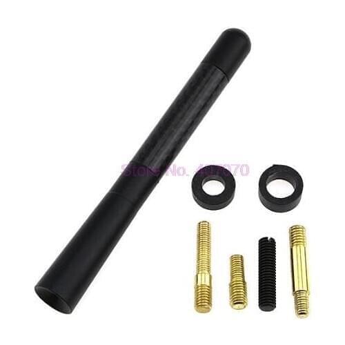 By DHL or Fedex 100pcs Universal Short Radio Carbon Fiber Car Antenna 12CM Screw Aluminum+2 x Washers hot sale