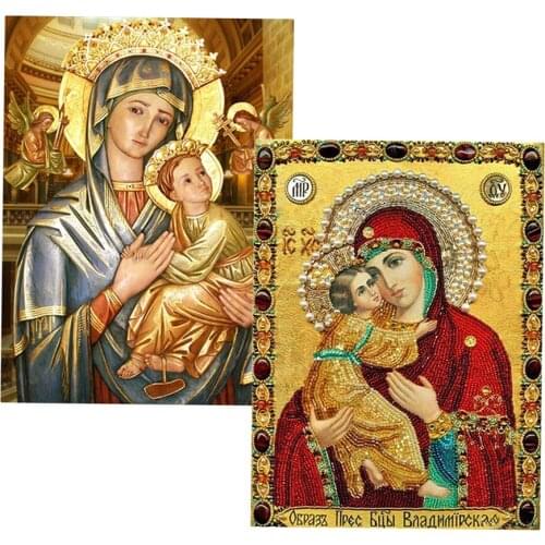 DIY 5D Religious Diamond Painting Rhinestone Cross Stitch Kit for Home Decor Art Craft