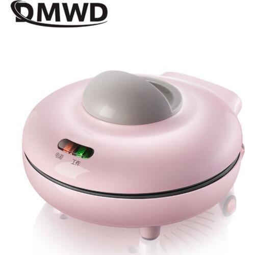 DMWD DIY Cake Maker Breakfast Machine Cartoon Cake Mold Bakeware Waffle Maker Electric Baking Pan Double-sided Heating 220V