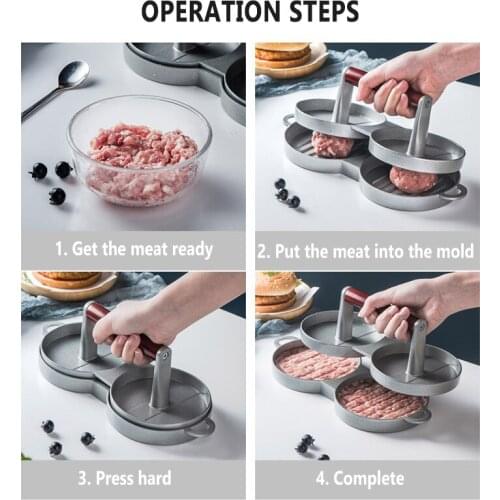 Double Hole Burger Press Hamburger Press Patty Maker Press Stuffed Burger Patty Press Regular Burger Maker LXY9