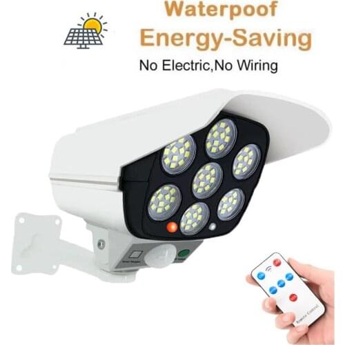 Remote solar fake monitor dummy camera Light Outdoor Lamp with Motion Sensor Street Spotlight SunLight for Garden Decoration 3 m