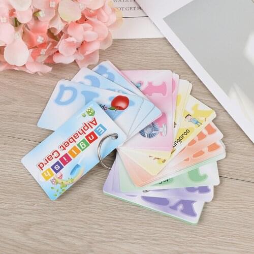 26 Letter English Flash Card Handwritten Montessori Early Development Learning Educational Toy For Children Kid Gift With Buckle