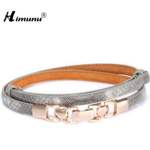 [HIMUNU] New style serpentine belts for women fashion chain women leather belt thin belt with dress designer brand cummerbunds