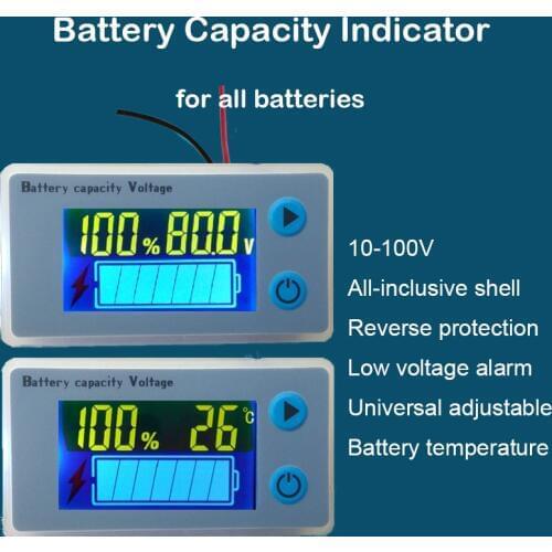16S 17S 19S 20S Lithium Battery Capacity Indicator Power LCD Display Temperature Sensor Low Voltage Alarm 67V 71V 80V 84V Li-ion