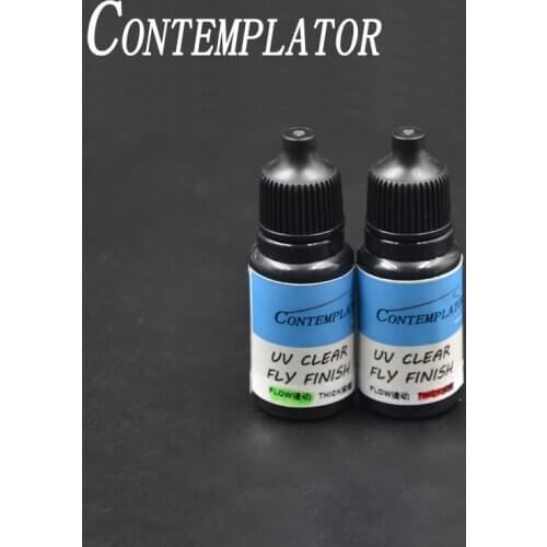 CONTEMPLATOR 2bottles flow&thick UV clear finish glue fly tying instant cure UV resin glue fast drying fly fishing chemical