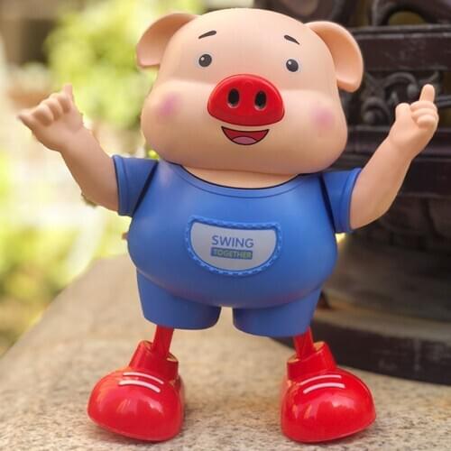 Hot selling cute little pig net red same model hands on brain electric dance babys voice will move 1 year old 2 baby toys